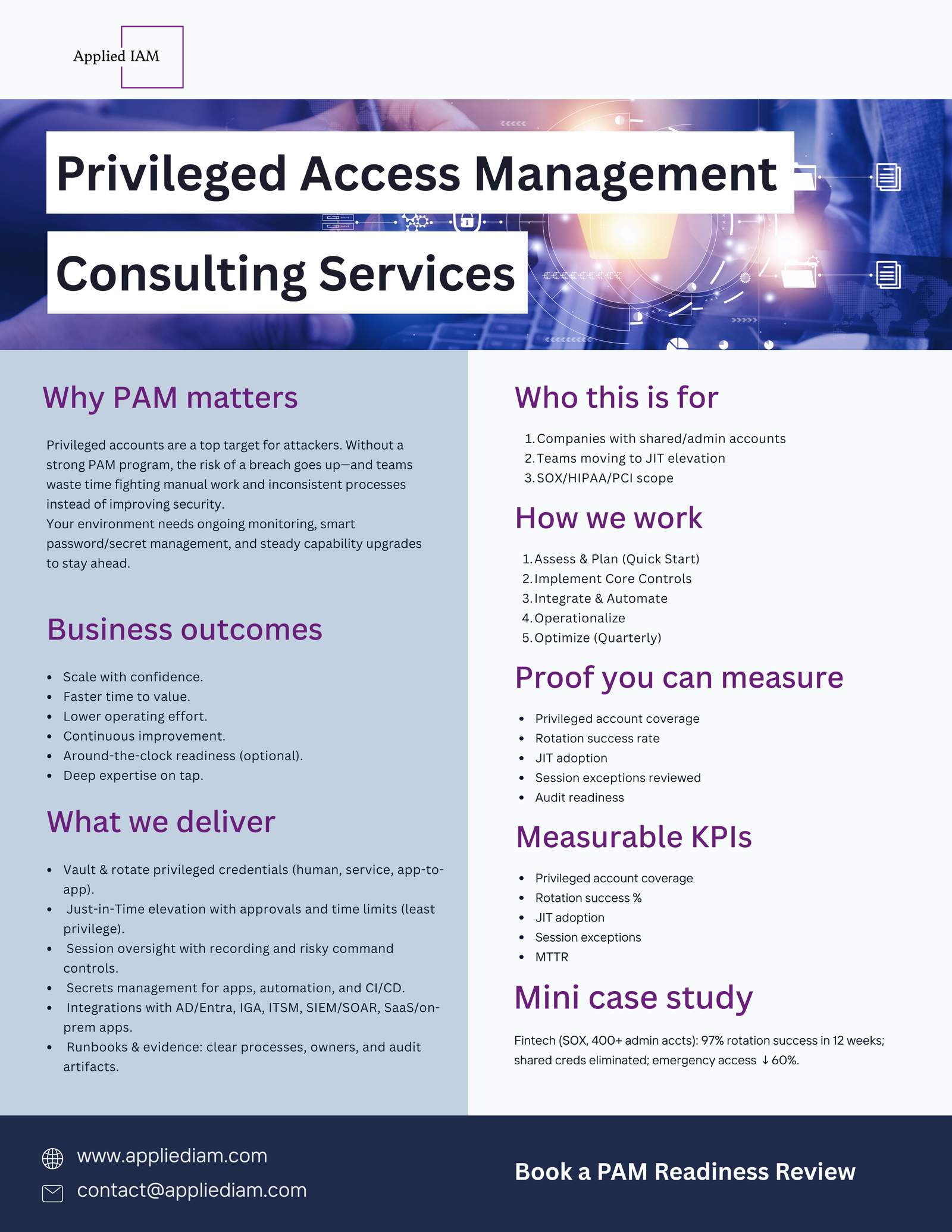 Privileged Access Management Consulting Services - Service Brief